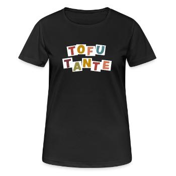 Tofu-Tante - Frauen T-Shirt atmungsaktiv - Schwarz - Vorne - AI Model Female 172 light (172cm)