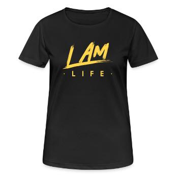 Ich bin das Leben Zen Motivation - Frauen T-Shirt atmungsaktiv - Schwarz - Vorne - AI Model Female 172 light (172cm)