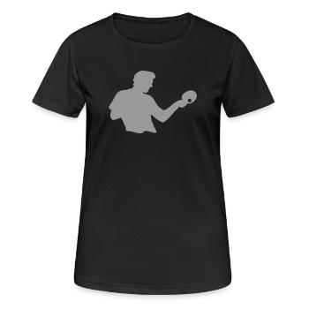 Table tennis - Women's Breathable T-Shirt - black - Front - AI Model Female 172 light (172cm)