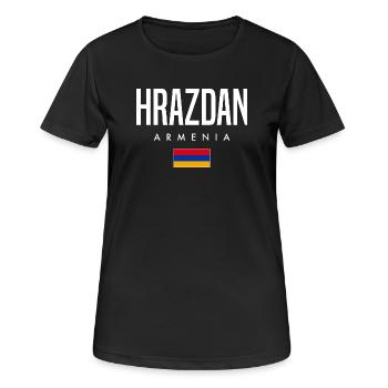 Hrazdan, Arménie - T-shirt respirant Femme - noir - Devant - AI Model Female 172 light (172cm)