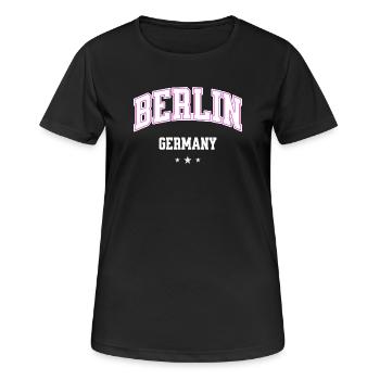 Berlin Pink Varsity Germany - Women's Breathable T-Shirt - black - Front - AI Model Female 172 light (172cm)