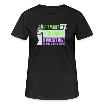 Si ça te rend heureux, sens les autres, Spruch Glück Frei - T-shirt respirant Femme - noir - Devant - AI Model Female 172 light (172cm)