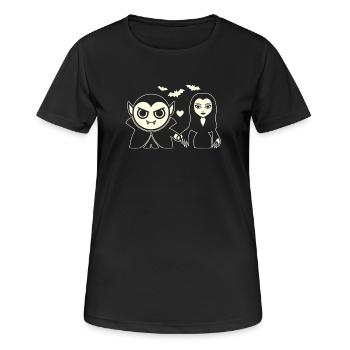 Vampire et Vampire de la Nuit - T-shirt respirant Femme - noir - Devant - AI Model Female 172 light (172cm)