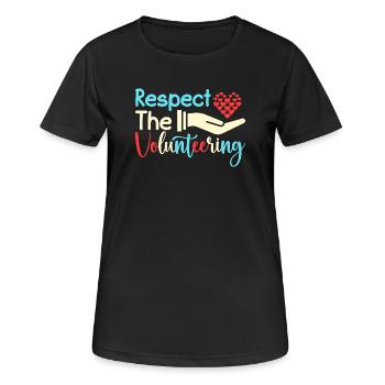 Appréciation du bénévole Respect du bénévole - T-shirt respirant Femme - noir - Devant - AI Model Female 172 light (172cm)