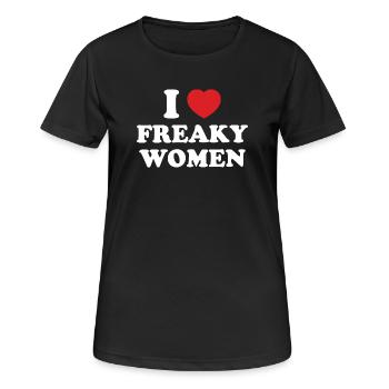 J’aime les femmes louches - T-shirt respirant Femme - noir - Devant - AI Model Female 172 light (172cm)