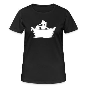 Entretien de la baignoire - T-shirt respirant Femme - noir - Devant - AI Model Female 172 light (172cm)