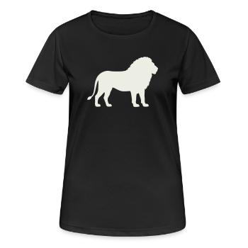 Silhouette de lion sur fond crème - T-shirt respirant Femme - noir - Devant - AI Model Female 172 light (172cm)