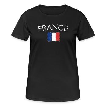France Flag Vintage  - T-shirt respirant Femme - noir - Devant - AI Model Female 172 light (172cm)