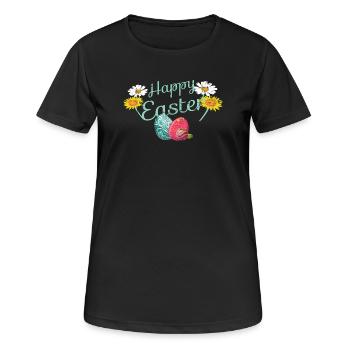 Frohe Ostern - Frauen T-Shirt atmungsaktiv - Schwarz - Vorne - AI Model Female 172 light (172cm)