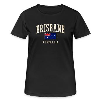 Brisbane Australia Vintage Flag Design - Women's Breathable T-Shirt - black - Front - AI Model Female 172 light (172cm)