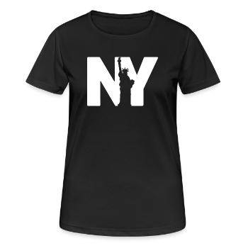 New York Statue - Frauen T-Shirt atmungsaktiv - Schwarz - Vorne - AI Model Female 172 light (172cm)