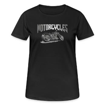 Motorcycles Chopper Custombike - Frauen T-Shirt atmungsaktiv - Schwarz - Vorne - AI Model Female 172 light (172cm)