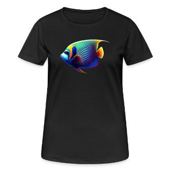 Poisson ange empereur - T-shirt respirant Femme - noir - Devant - AI Model Female 172 light (172cm)