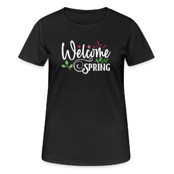 Bienvenue au printemps - T-shirt respirant Femme - noir - Devant - AI Model Female 172 light (172cm)