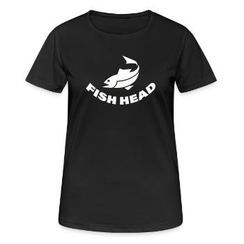 TÊTE DE POISSON - T-shirt respirant Femme - noir - Devant - AI Model Female 172 light (172cm)