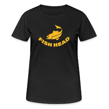 TÊTE DE POISSON - T-shirt respirant Femme - noir - Devant - AI Model Female 172 light (172cm)