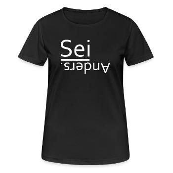 Être différent - T-shirt respirant Femme - noir - Devant - AI Model Female 172 light (172cm)