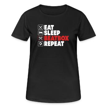 Beatbox - Frauen T-Shirt atmungsaktiv - Schwarz - Vorne - AI Model Female 172 light (172cm)