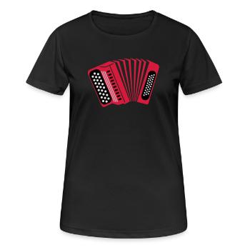 accordéon - T-shirt respirant Femme - noir - Devant - AI Model Female 172 light (172cm)
