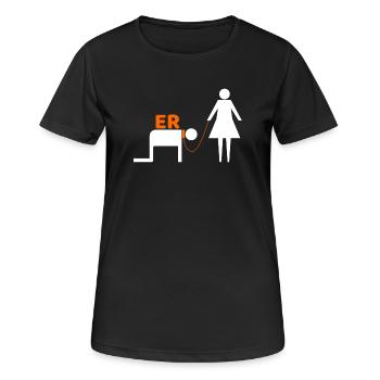 Polterabend - Frauen T-Shirt atmungsaktiv - Schwarz - Vorne - AI Model Female 172 light (172cm)