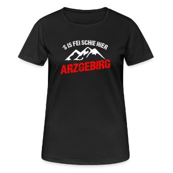 is fei schie hier - Frauen T-Shirt atmungsaktiv - Schwarz - Vorne - AI Model Female 172 light (172cm)