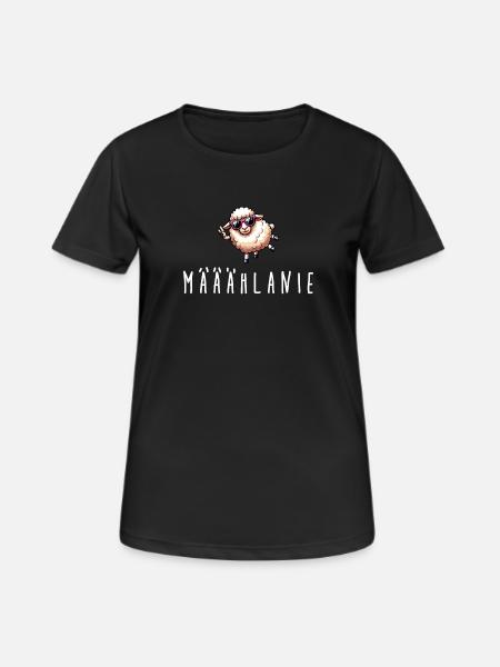 mählanie melanie schaf geschenk meli - Frauen T-Shirt atmungsaktiv - Schwarz
