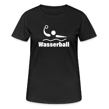 WASSERBALL - Frauen T-Shirt atmungsaktiv - Schwarz - Vorne - AI Model Female 172 light (172cm)