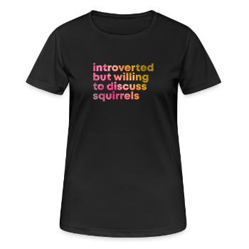 Eichhörnchen - Frauen T-Shirt atmungsaktiv - Schwarz - Vorne - AI Model Female 172 light (172cm)