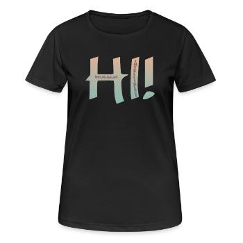 SALUT INTELLIGENCE HUMAINE - T-shirt respirant Femme - noir - Devant - AI Model Female 172 light (172cm)