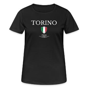 Souvenir Turin, Turin Italie - T-shirt respirant Femme - noir - Devant - AI Model Female 172 light (172cm)
