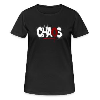 Chaos Splatter Symbolik - Frauen T-Shirt atmungsaktiv - Schwarz - Vorne - AI Model Female 172 light (172cm)