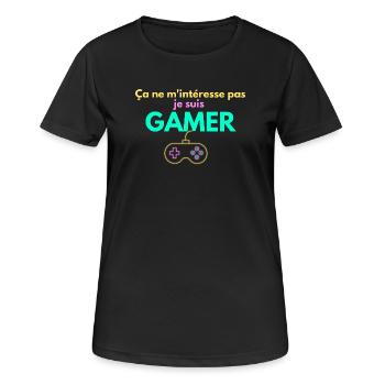 Gamer Attitude – I'm not interested in it - Women's Breathable T-Shirt - black - Front - AI Model Female 172 light (172cm)
