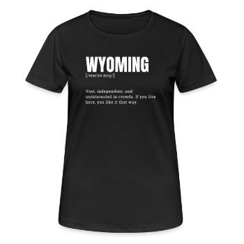 Typographie du terrain en audace du Wyoming - T-shirt respirant Femme - noir - Devant - AI Model Female 172 light (172cm)
