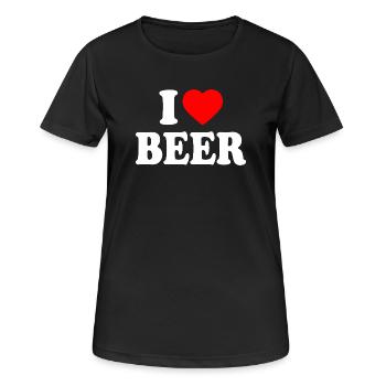 I Love Beer - Frauen T-Shirt atmungsaktiv - Schwarz - Vorne - AI Model Female 172 light (172cm)
