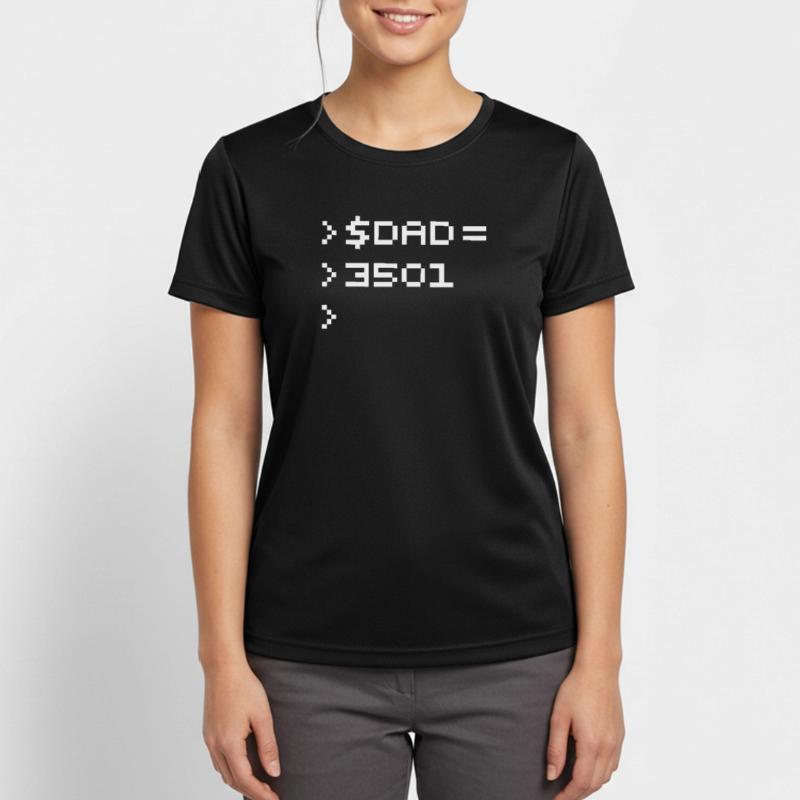 DAD Terminal de Pixels Nerd Code 8-Bits Rétro T-shirt respirant Femme