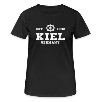 Souvenir de Kiel, Allemagne du Nord - T-shirt respirant Femme - noir - Devant - AI Model Female 172 light (172cm)