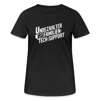 Unbezahlter Familien Tech-Support - T-shirt respirant Femme - noir - Devant - AI Model Female 172 light (172cm)