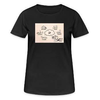 Azzo - Frauen T-Shirt atmungsaktiv - Schwarz - Vorne - AI Model Female 172 light (172cm)