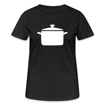 Chaudron Chaudron Cadeau Cuisinier Cuisinier Cuisinier - T-shirt respirant Femme - noir - Devant - AI Model Female 172 light (172cm)
