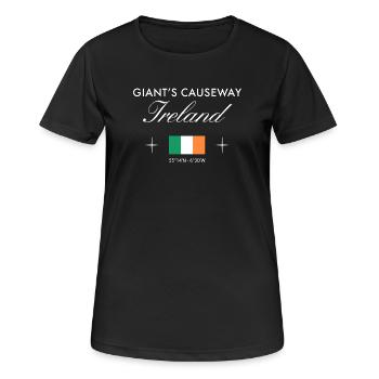 Giant's Causeway Northern Ireland Coordinates Souvenir - Women's Breathable T-Shirt - black - Front - AI Model Female 172 light (172cm)