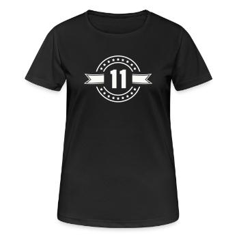 11_zahl - T-shirt respirant Femme - noir - Devant - AI Model Female 172 light (172cm)