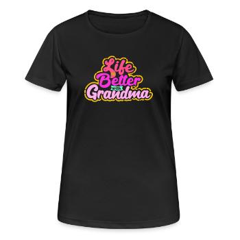 Enkelkind Oma Statement Großmutter Lieblingsoma - Frauen T-Shirt atmungsaktiv - Schwarz - Vorne - AI Model Female 172 light (172cm)
