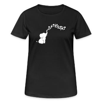 Playful Elephant Blowing Bubbles - Women's Breathable T-Shirt - black - Front - AI Model Female 172 light (172cm)