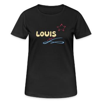 Cadeau pour Louis - T-shirt respirant Femme - noir - Devant - AI Model Female 172 light (172cm)