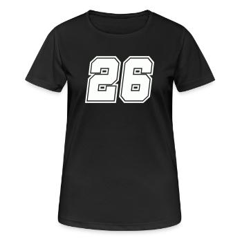 Zahl 26  - Frauen T-Shirt atmungsaktiv - Schwarz - Vorne - AI Model Female 172 light (172cm)