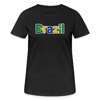 Brazil - Women's Breathable T-Shirt - black - Front - AI Model Female 172 light (172cm)
