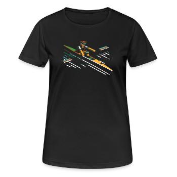Look cartoon de rame - T-shirt respirant Femme - noir - Devant - AI Model Female 172 light (172cm)