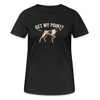 Get My Point - English Pointer Dad Hunting Dog - Women's Breathable T-Shirt - black - Front - AI Model Female 172 light (172cm)