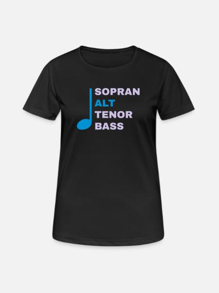 SATB mit Note - Alt - Frauen T-Shirt atmungsaktiv - Schwarz