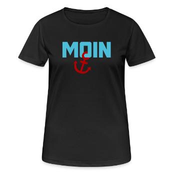 Moin ancre Ahoi Mer du Nord Mer Baltique plage vacances côte - T-shirt respirant Femme - noir - Devant - AI Model Female 172 light (172cm)